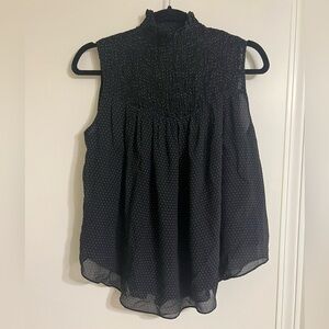 FRAME Smocked Sleeveless Blouse, Size XS